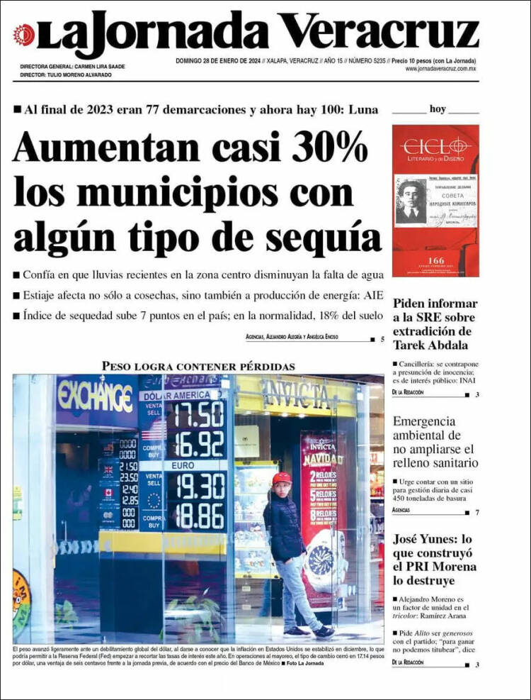 Portada de La Jornada Veracruz (México)