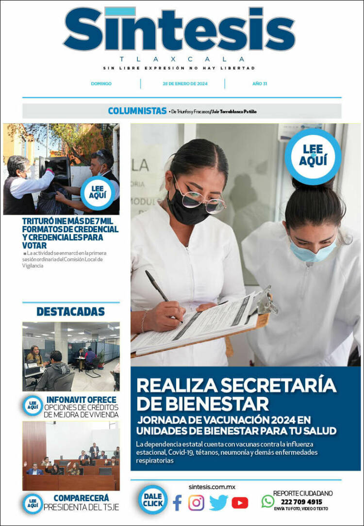 Portada de Síntesis de Tlaxcala (México)