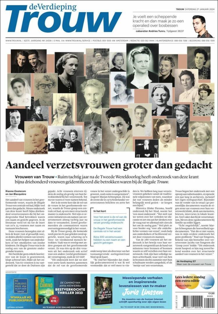 Newspaper Trouw (Netherlands). Newspapers in Netherlands. Today's press ...