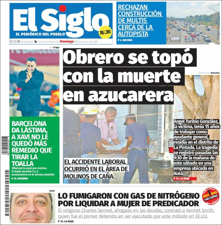 Portada de El Siglo (Panam&aacute;)