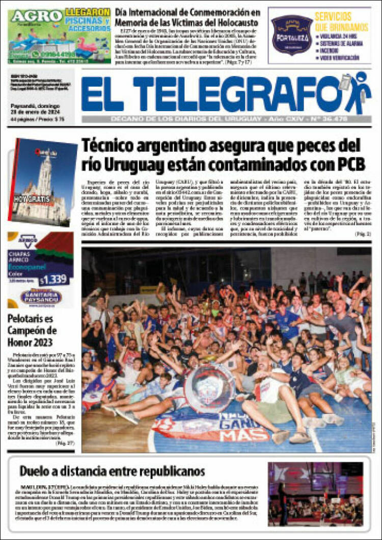 Portada de El Telégrafo (Uruguay)