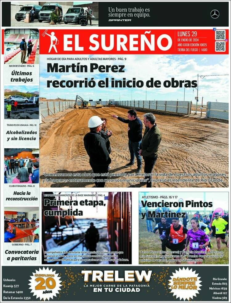 Portada de Diario El Sureño (Argentina)