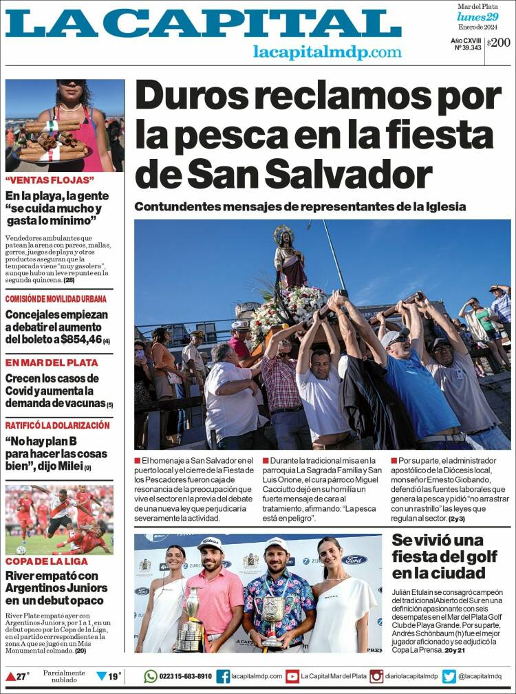 Portada de Diario La Capital - Mar del Plata (Argentina)
