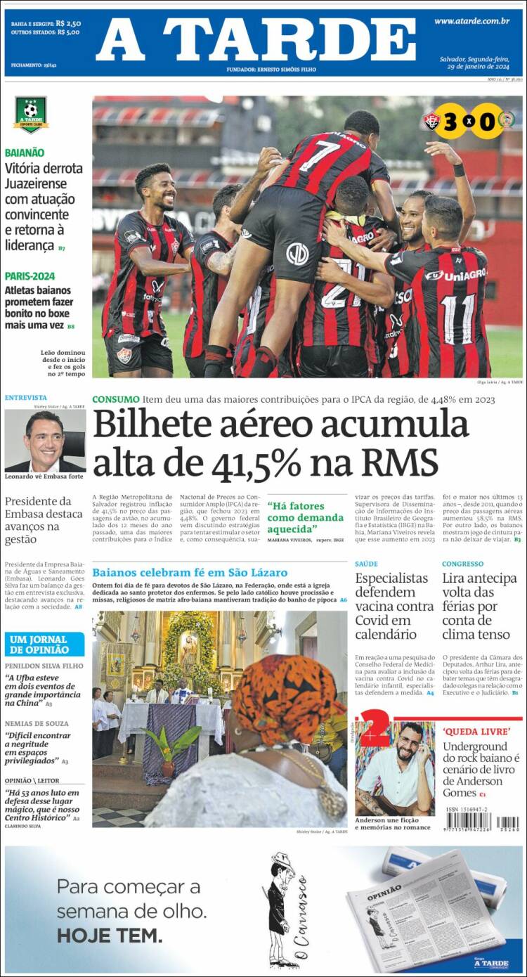 Portada de Diário A Tarde (Brasil)