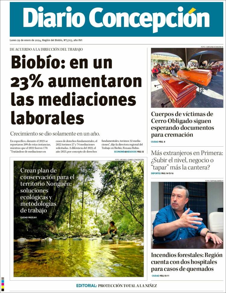 Portada de Diario de Concepción (Chile)