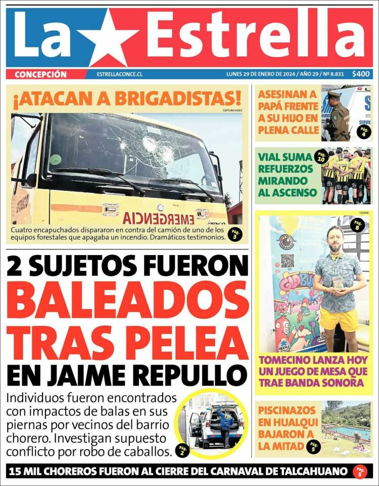 Portada de La Estrella de Concepción (Chile)