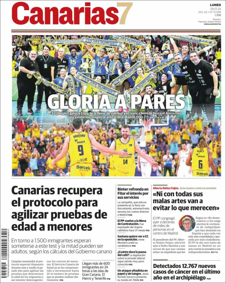 Portada de Canarias 7 (España)