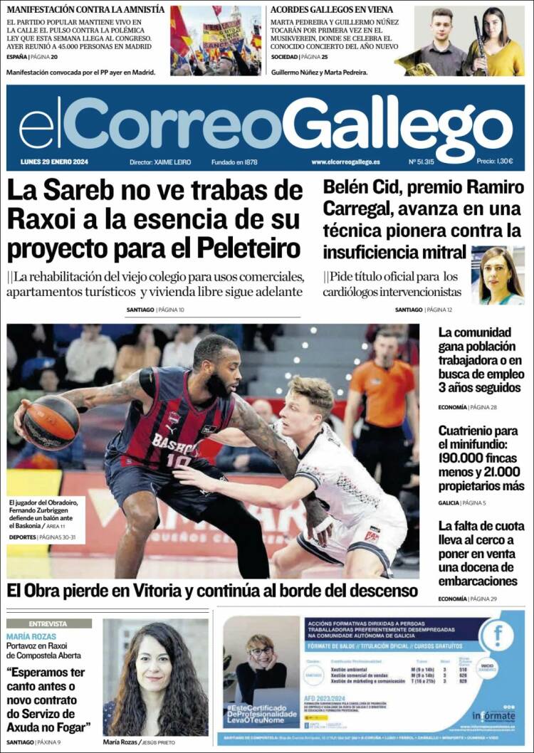 Portada de El Correo Gallego (España)