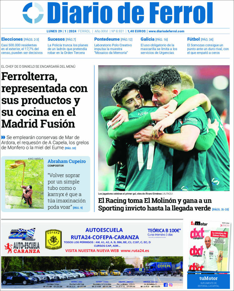 Portada de Diario de Ferrol (España)