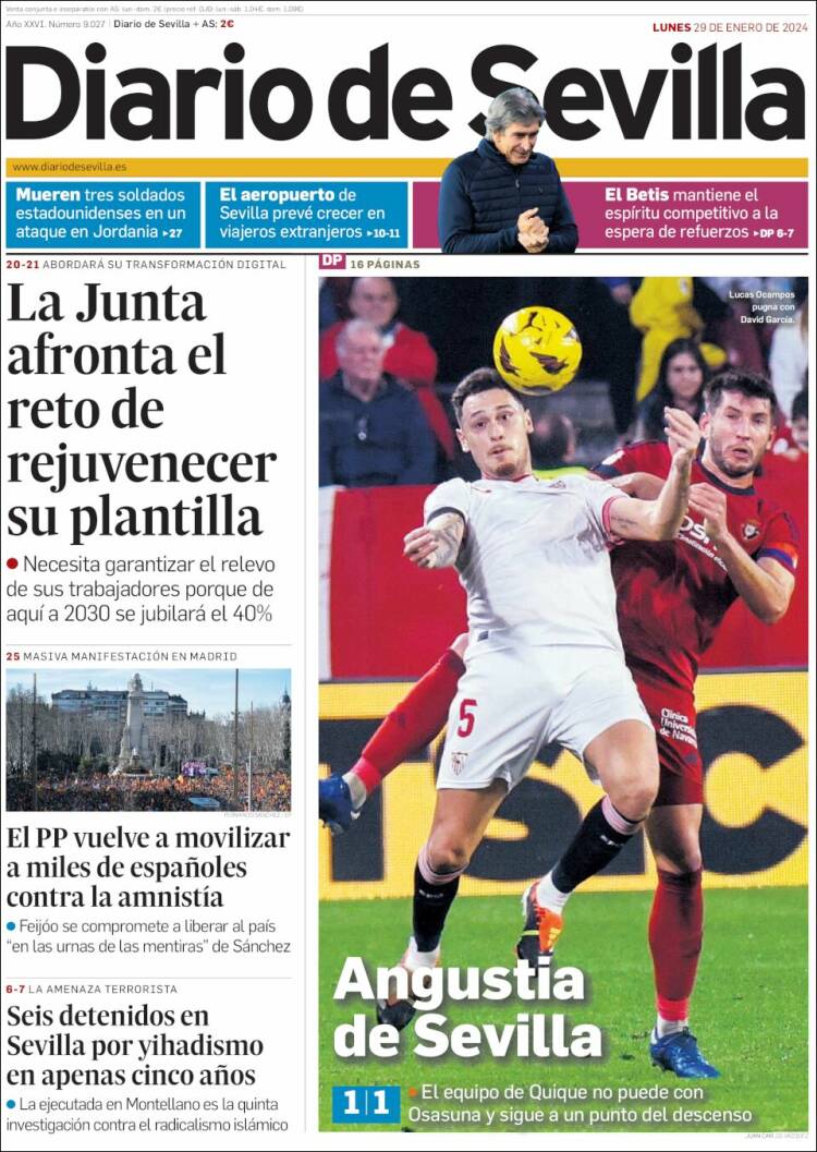 Portada de Diario de Sevilla (España)