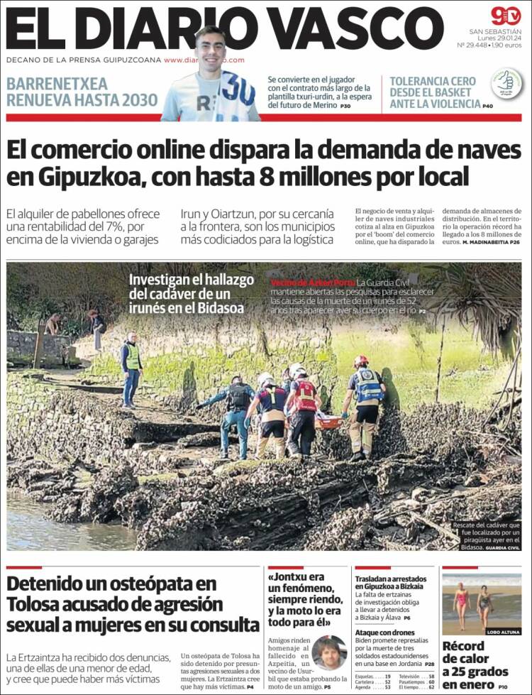 Portada de Diario Vasco (España)