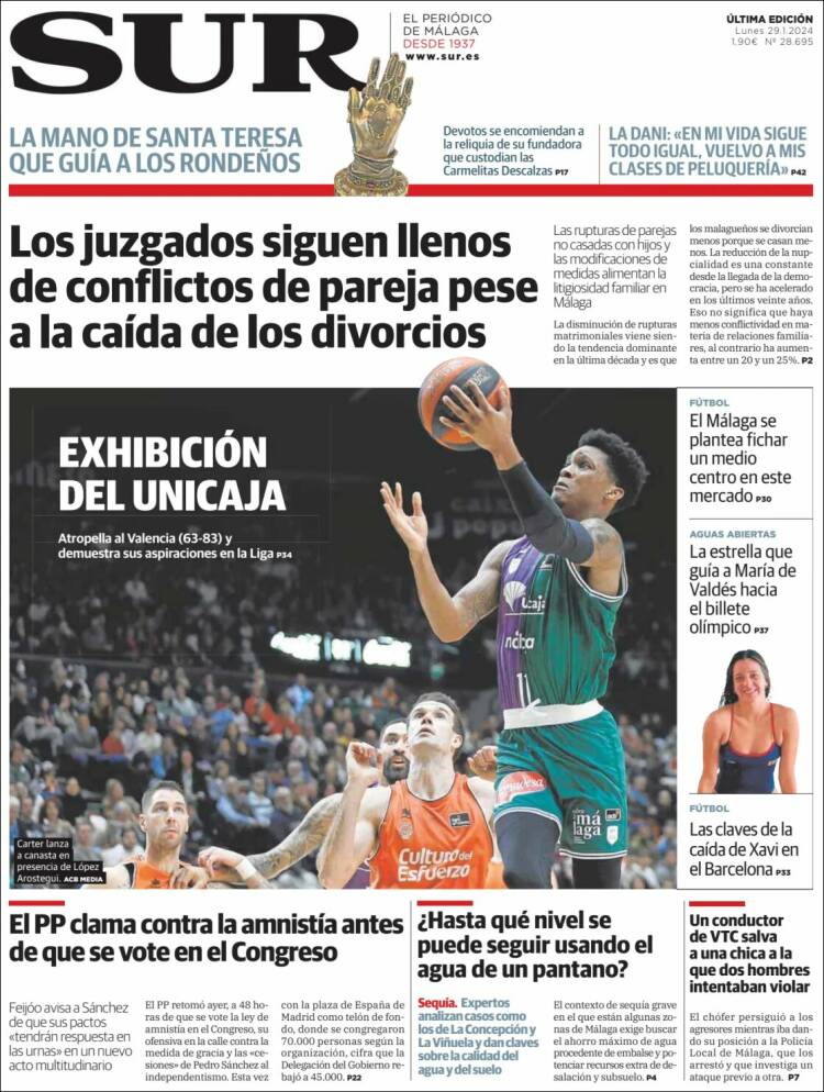 Portada de Diario el Sur (España)