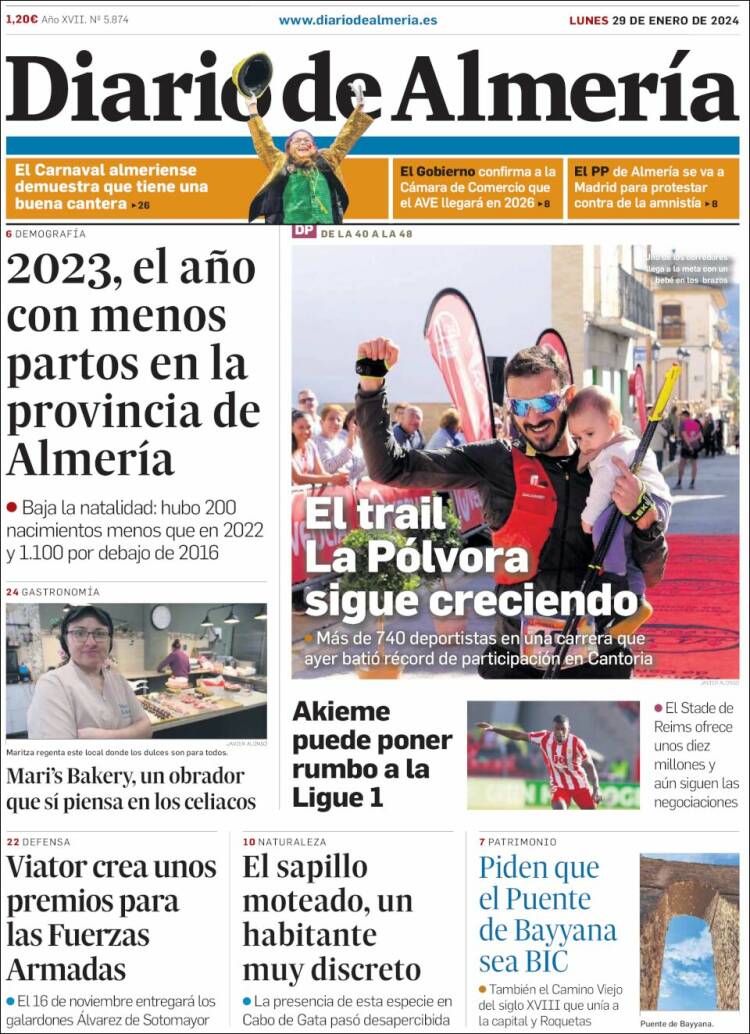 Portada de Diario de Almería (España)