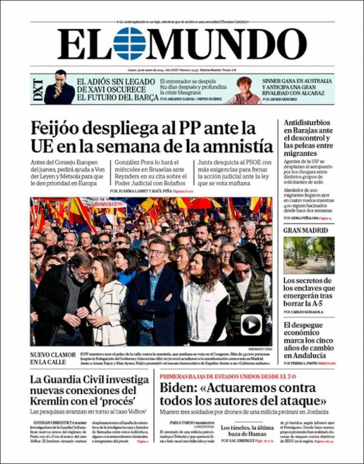 Portada de El Mundo (España)