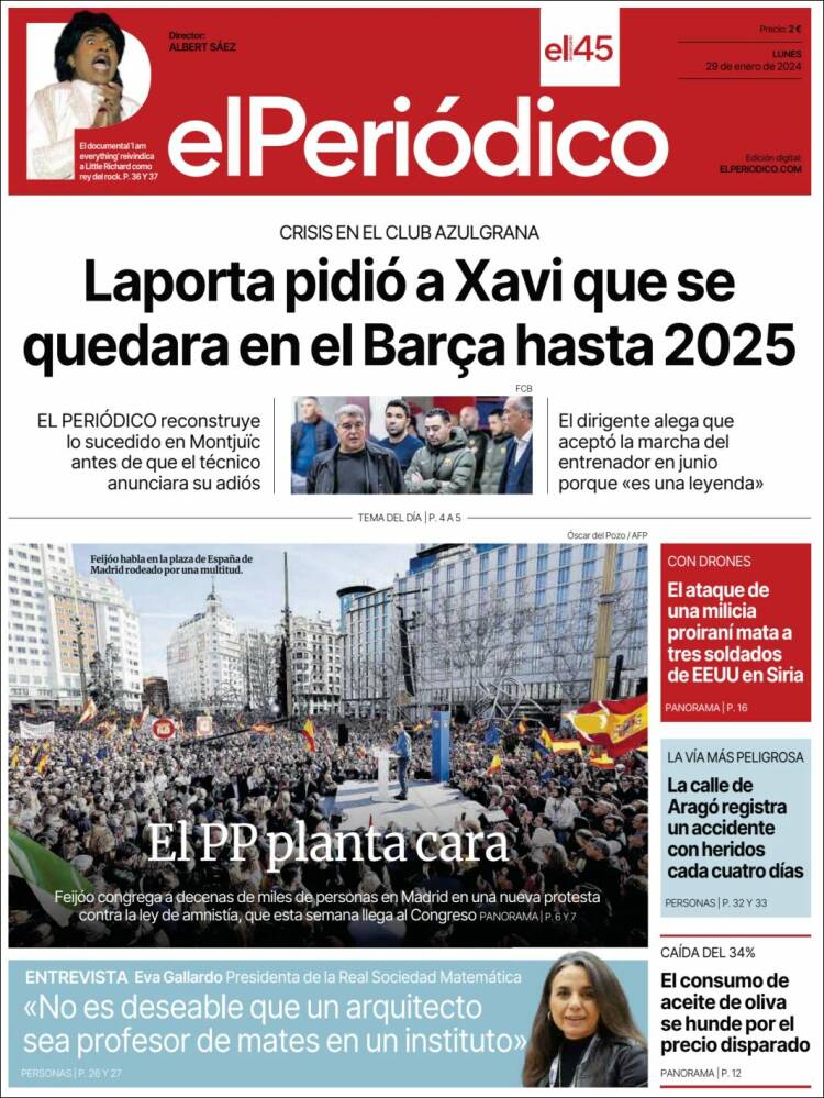 Portada de El Periódico (España)