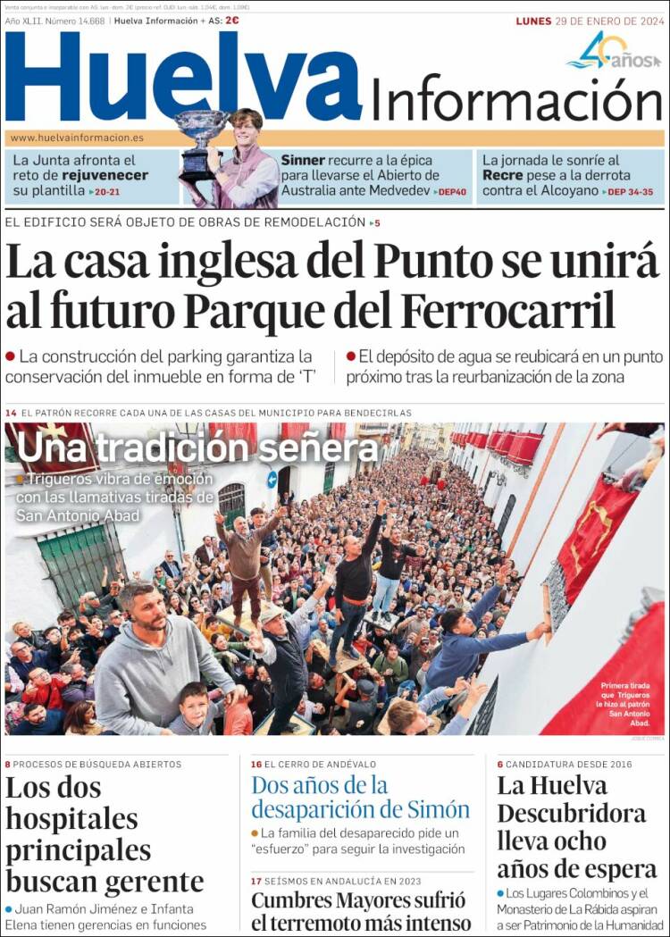 Portada de Huelva Información (España)