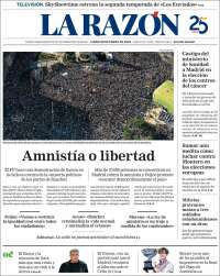 Portada de La Razón (España)