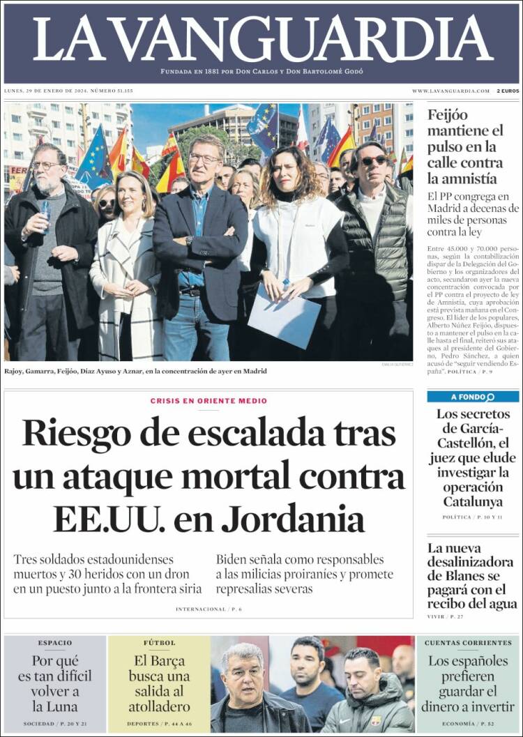 Portada de La Vanguardia (España)