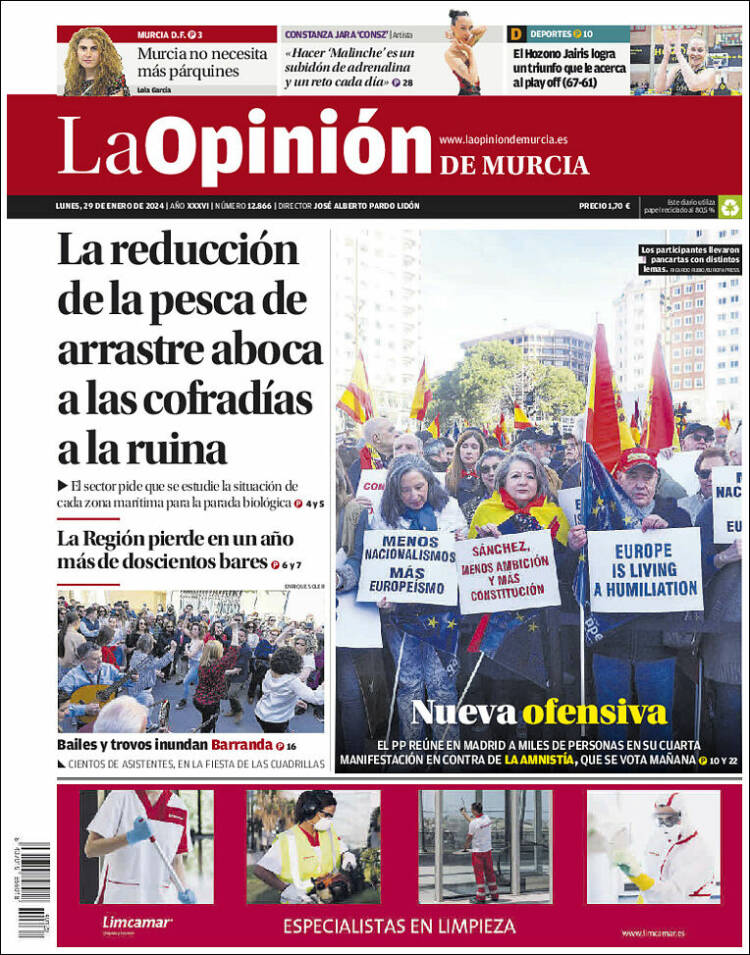 Portada de La Opinión de Murcia (España)