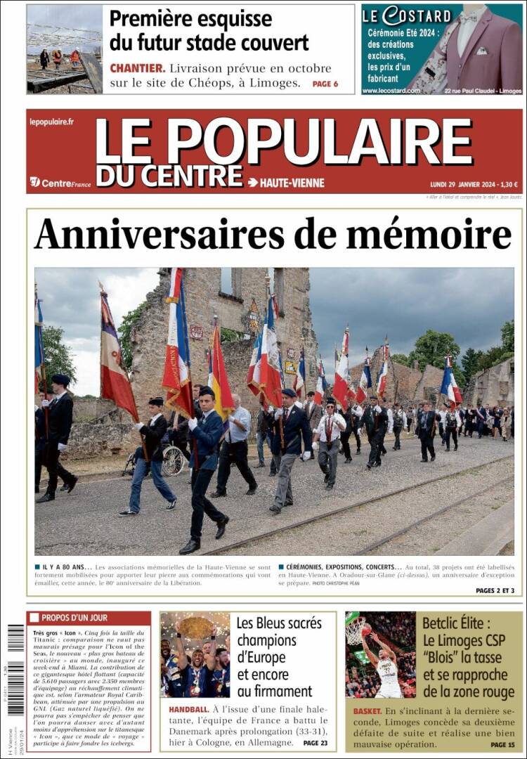 Portada de Le Populaire du Centre (Francia)