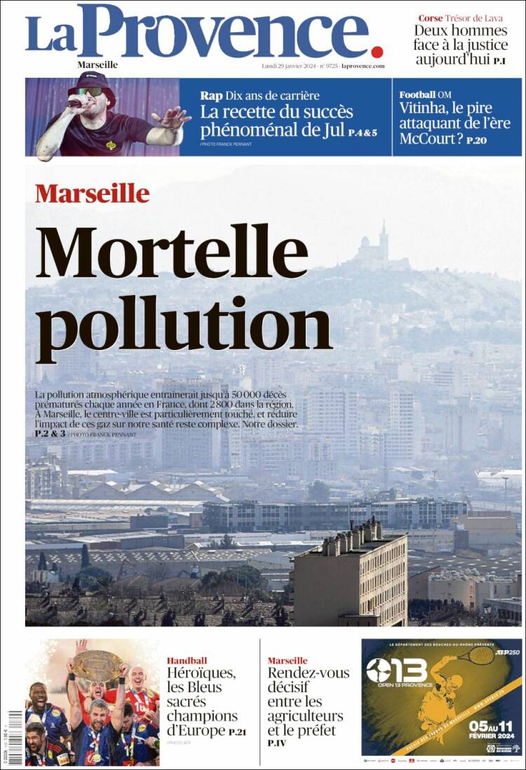 Portada de La Provence (Francia)