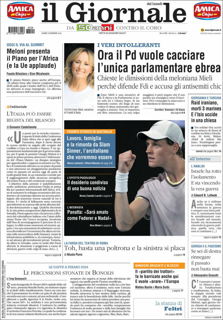 Portada de il Giornale (Italia)