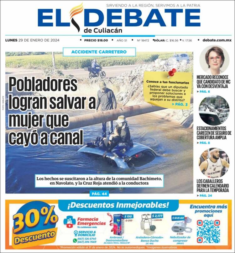 Portada de El Debate de Culiacán (México)