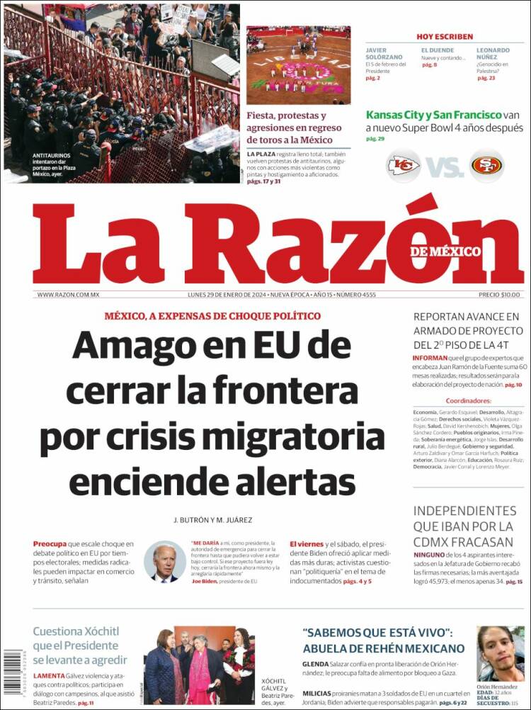 Portada de La Razón (México)