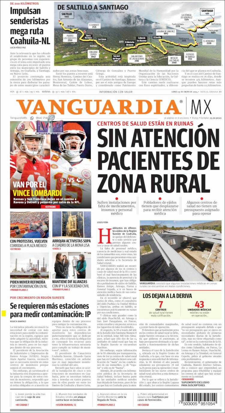 Portada de Vanguardia (México)