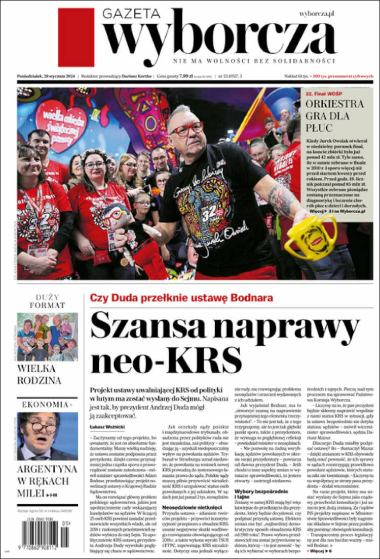 Portada de Gazeta Wyborcza (Polonia)