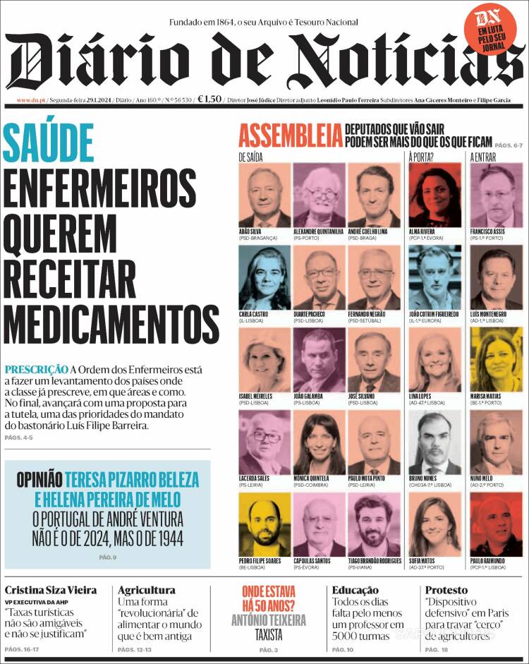 Portada de Diário de Noticias (Portugal)