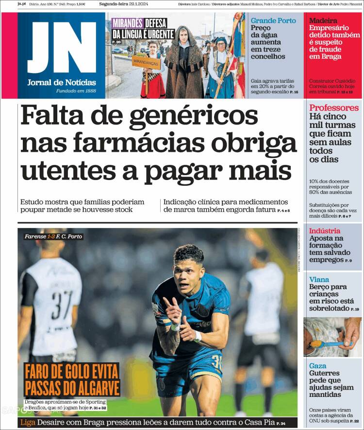 Portada de Jornal de Notícias (Portugal)