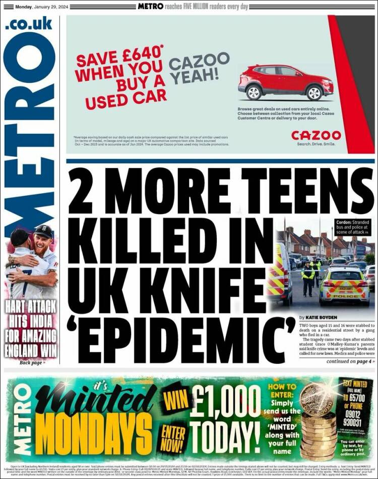 Portada de Metro (Reino Unido)