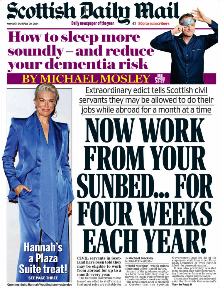 Portada de Scottish Daily Mail (Reino Unido)