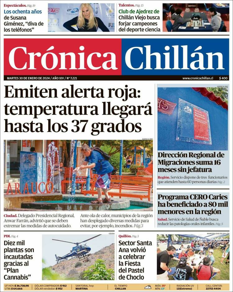 Portada de Crónica Chillán (Chile)