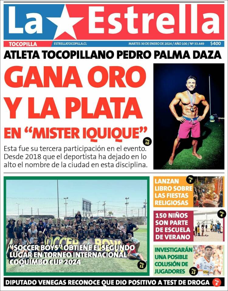 Portada de La Estrella de Tocopilla (Chile)