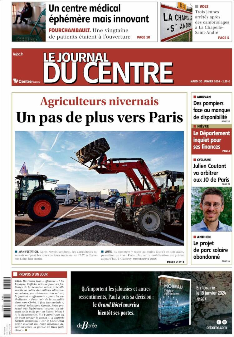 Portada de Le Journal du Centre (Francia)