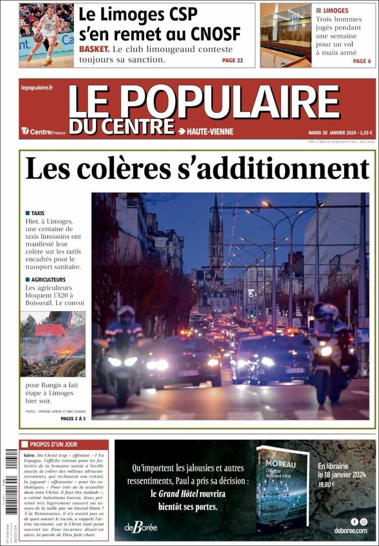 Portada de Le Populaire du Centre (Francia)