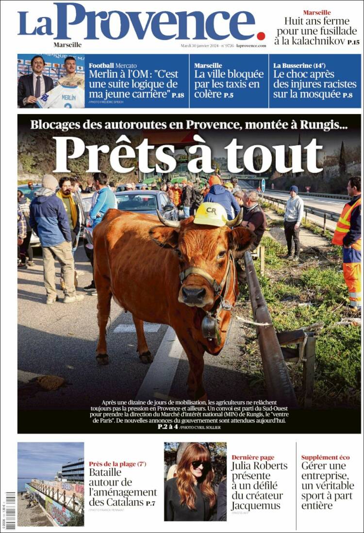 Portada de La Provence (Francia)