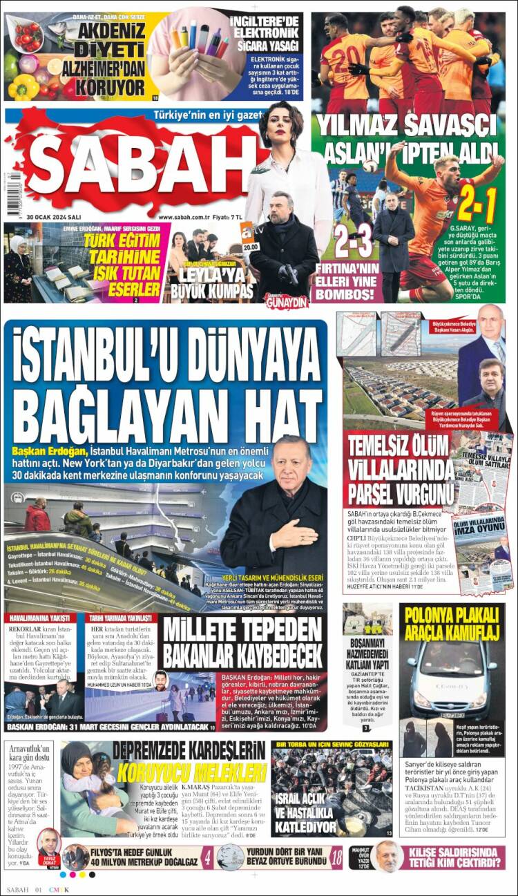 Portada de Sabah (Turqu&iacute;a)