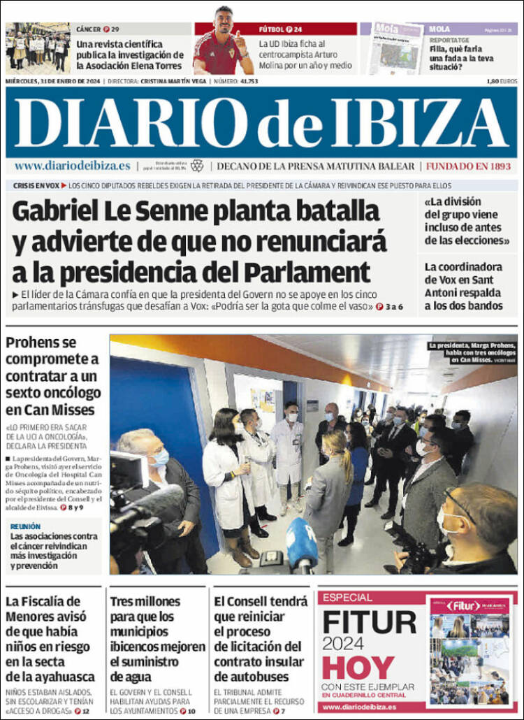 Portada de Diario de Ibiza (Espa&ntilde;a)