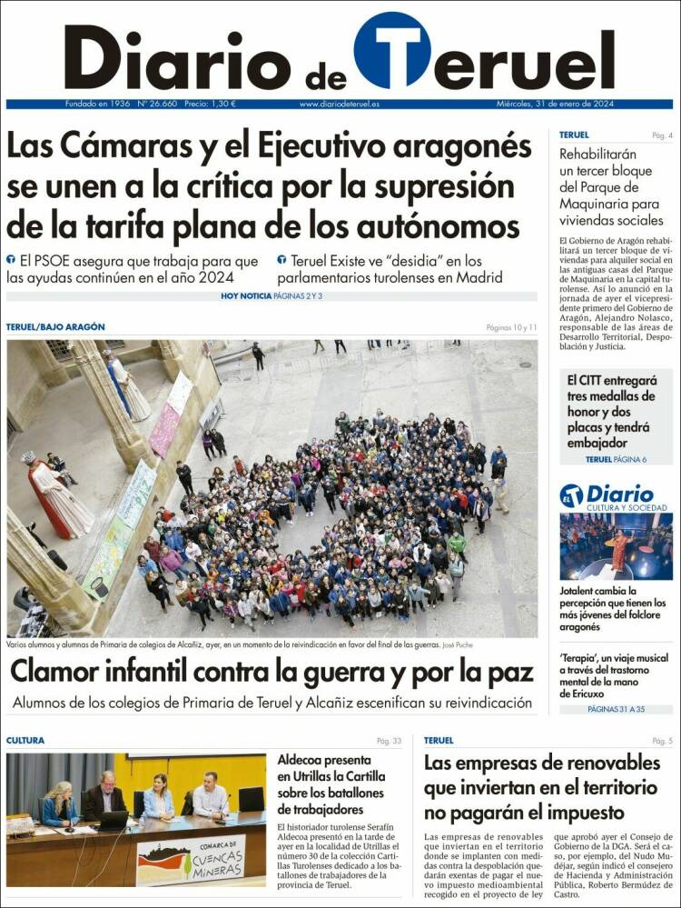 Portada de Diario de Teruel (Espa&ntilde;a)