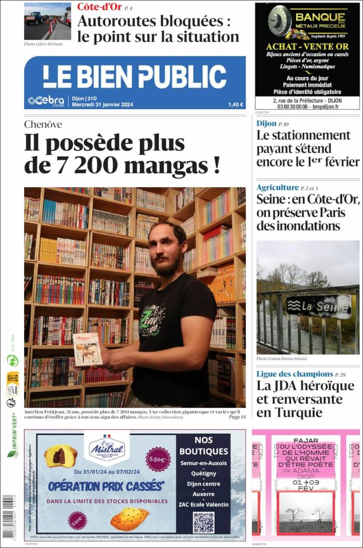 Portada de Le Bien Public (Francia)