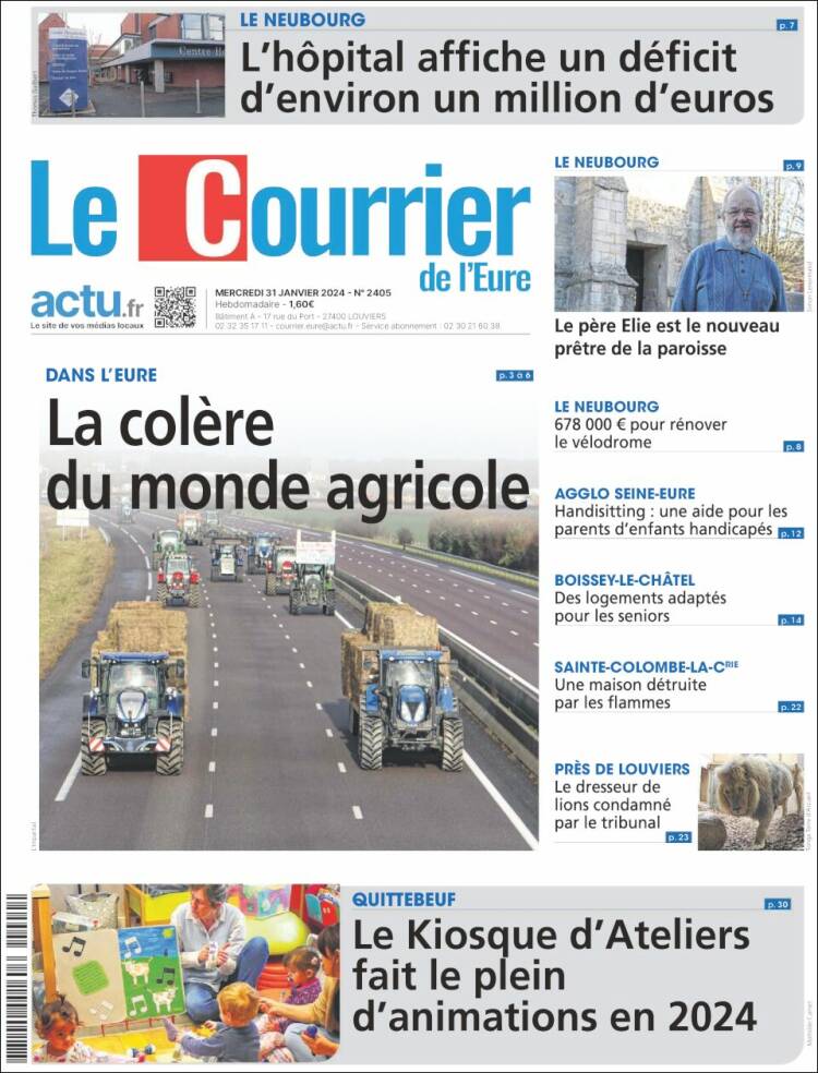 Portada de Le Courrier de l'Ouest (Francia)