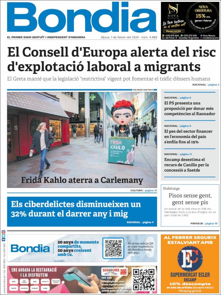Portada de Diari Bondia (Andorra)