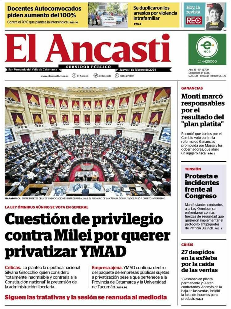 Portada de El Ancasti (Argentina)