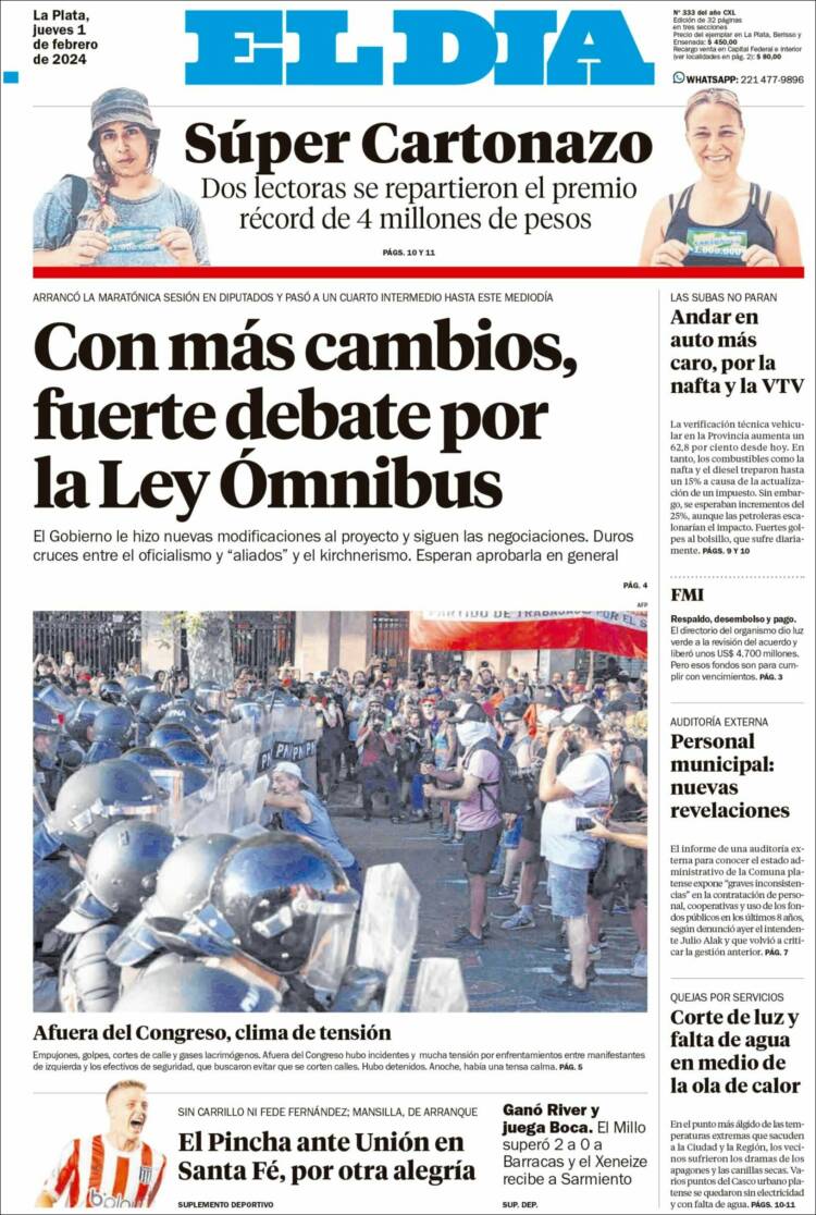 Portada de El Día de la Plata (Argentina)