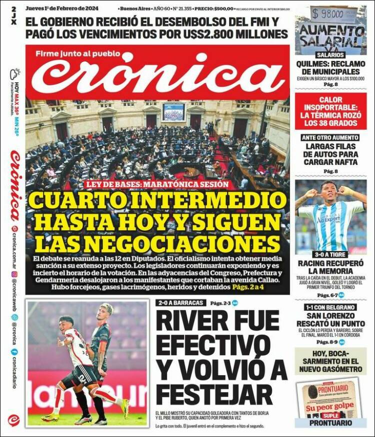 Portada de Diario El Libertador (Argentina)