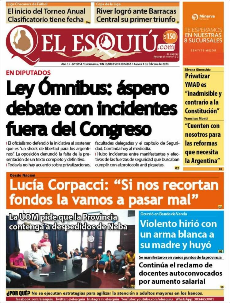 Portada de El Esquiu (Argentina)