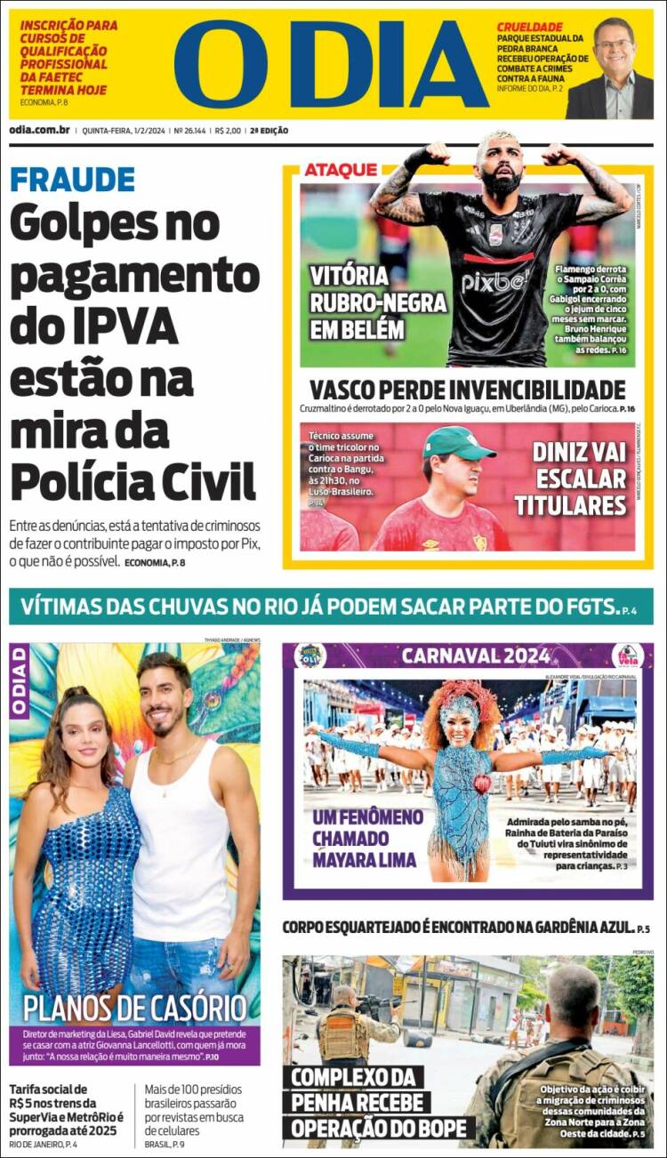 Portada de O Dia (Brasil)